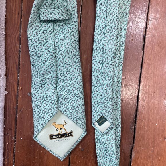 Bird Dog Bay Blue Hand Made 100% Silk Men’s Neck Tie Green “just a bit” - Picture 3 of 3